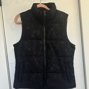 Banana Republic Black Lace Puffer Vest